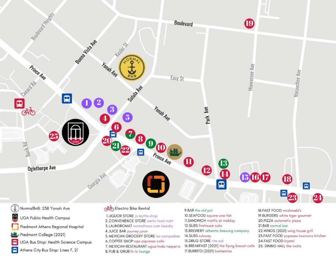 Normalbnb - 2 Blocks From Restaurants, Bars, Hospital Атенс Экстерьер фото